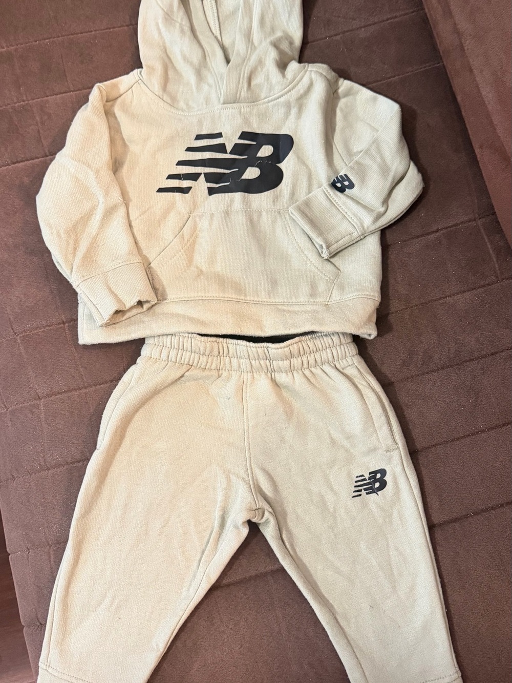 New Balance Kids Hoodie & Jogger Set with Black NB Logo